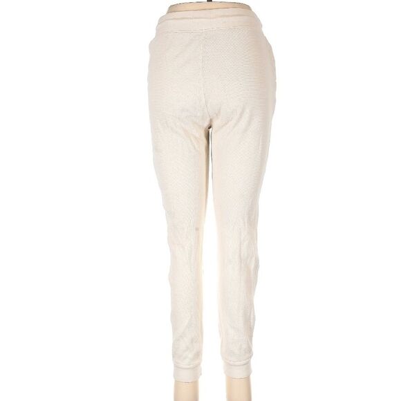 MATE the LABEL 100% Organic Cotton Ivory White Waffle Knit Thermal Joggers Med - Picture 5 of 10